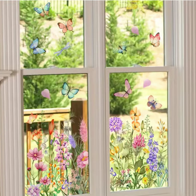 💐Fargerik blomsterbukett vindusklistremerke🖼️(Klipp fritt til etter størrelse)