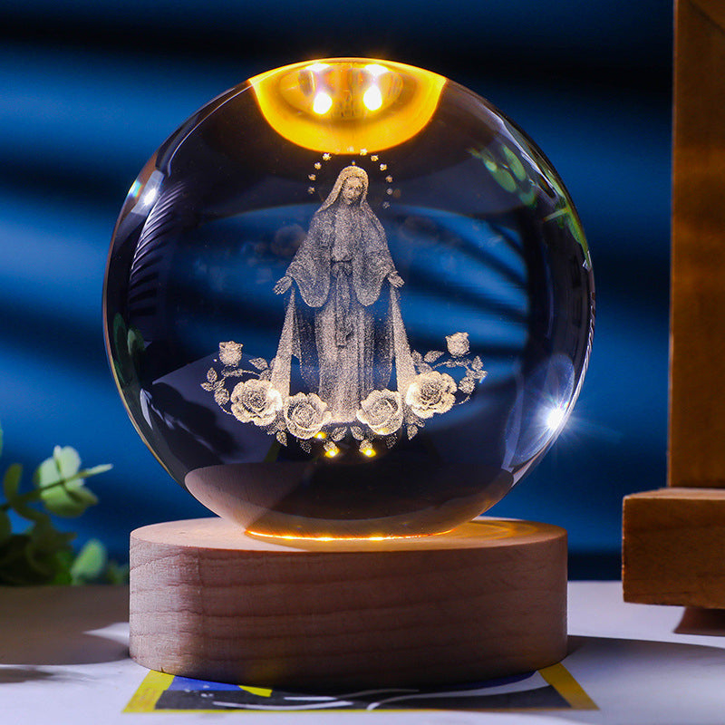 Stjernehimmel 3D mikrolandskap krystallkule/starry sky 3D micro landscape crystal ball