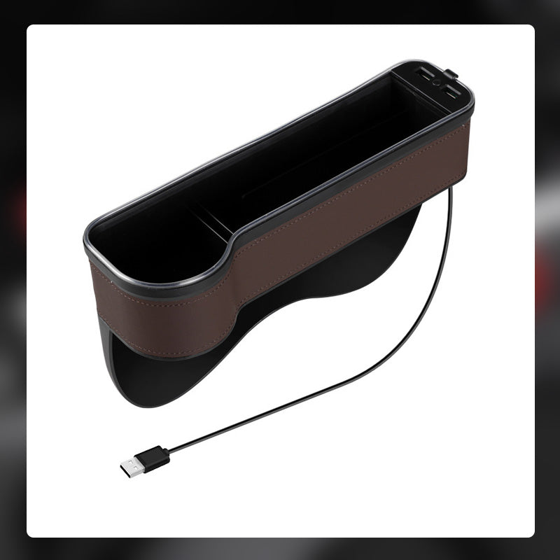Oppbevaringsboks for bilsete med Led-omgivelseslys/Car Seat Gap Storage Box with LED Ambient Light