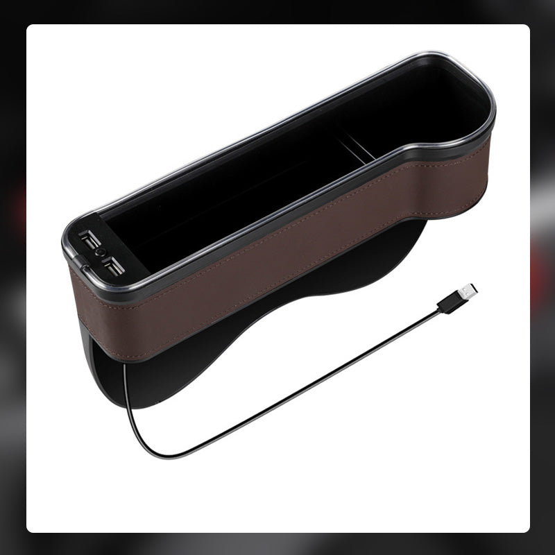 Oppbevaringsboks for bilsete med Led-omgivelseslys/Car Seat Gap Storage Box with LED Ambient Light