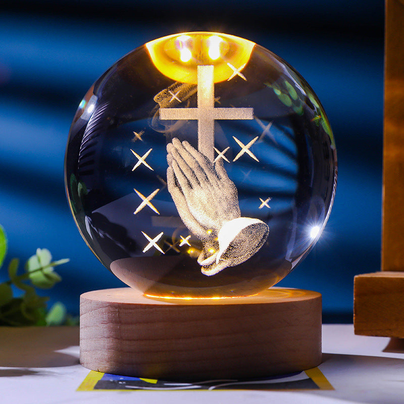 Stjernehimmel 3D mikrolandskap krystallkule/starry sky 3D micro landscape crystal ball