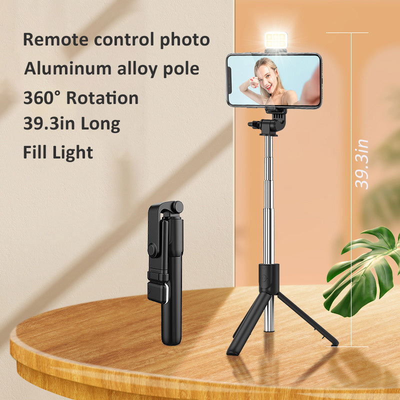 Selfie-stativ med påfyllingslys