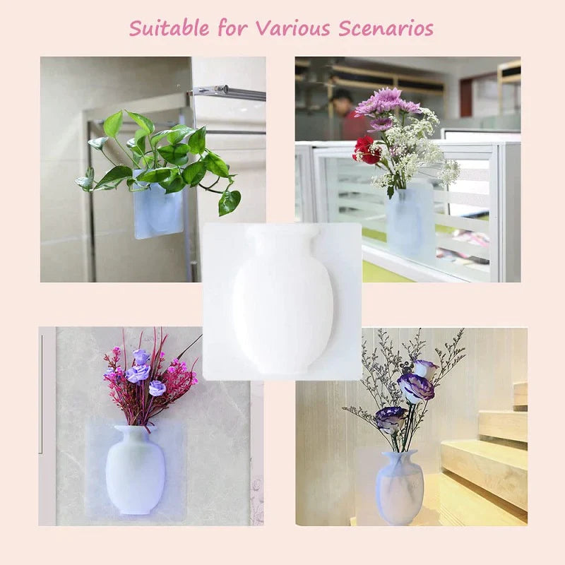 🌹Gjenbrukbar veggmontert vase i silikon
