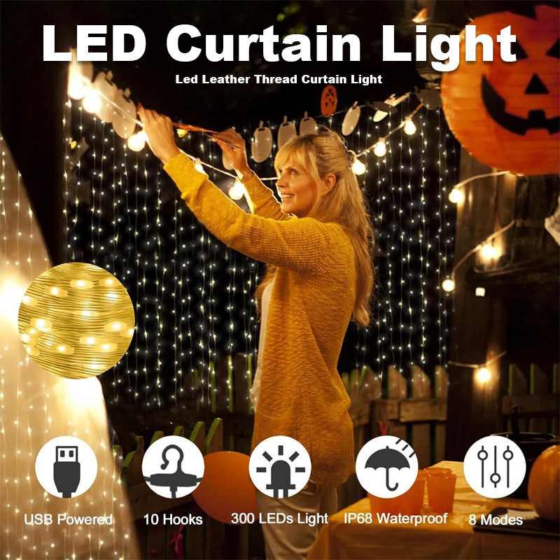 Led skinntråd gardinlys