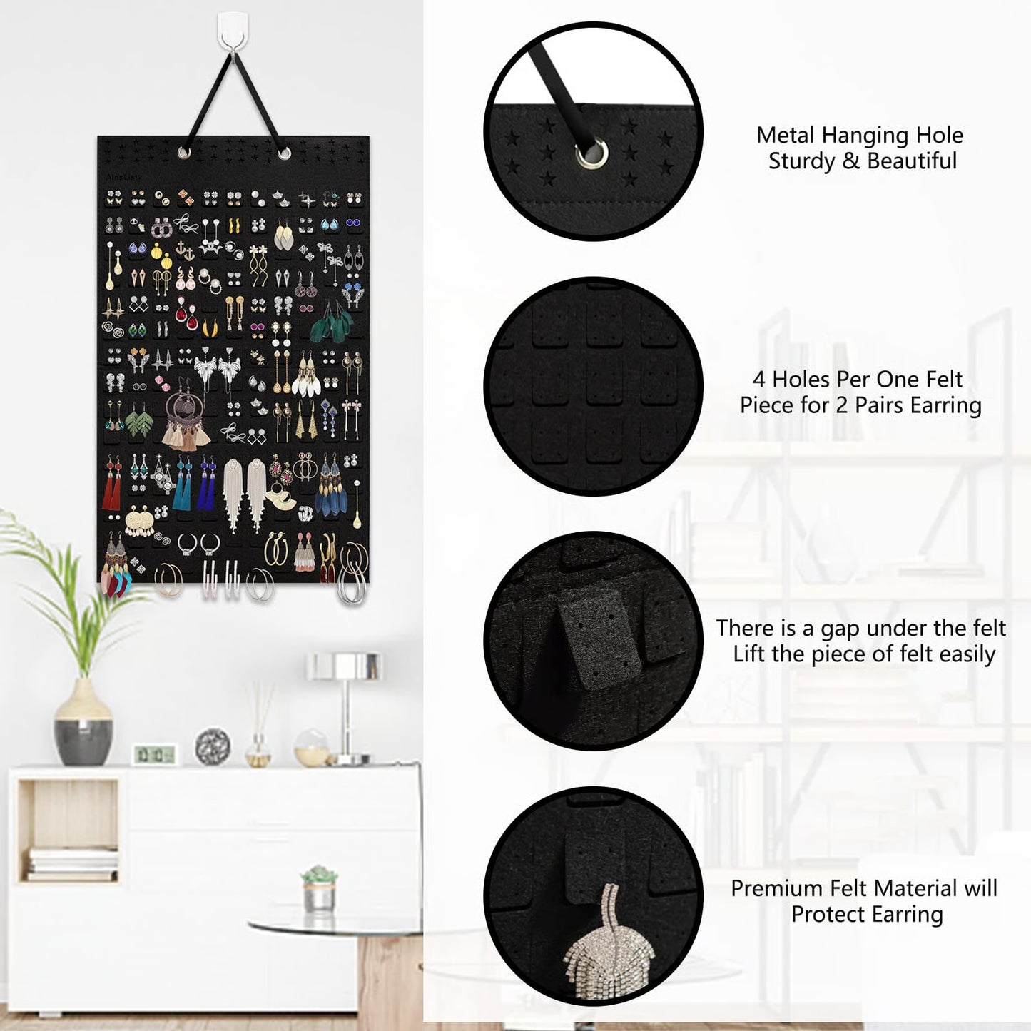 🔥2023 hot sale - Oppbevaringspose av filt for hengende smykker/Convenient jewelry storage hanging bag