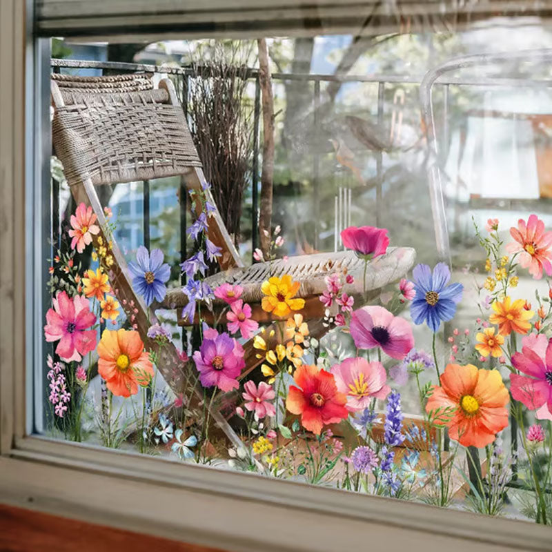 💐Fargerik blomsterbukett vindusklistremerke🖼️(Klipp fritt til etter størrelse)