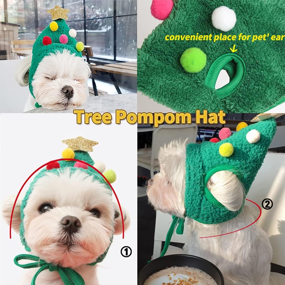 🐶Bedårende lue med pom-pom på juletreet🐱