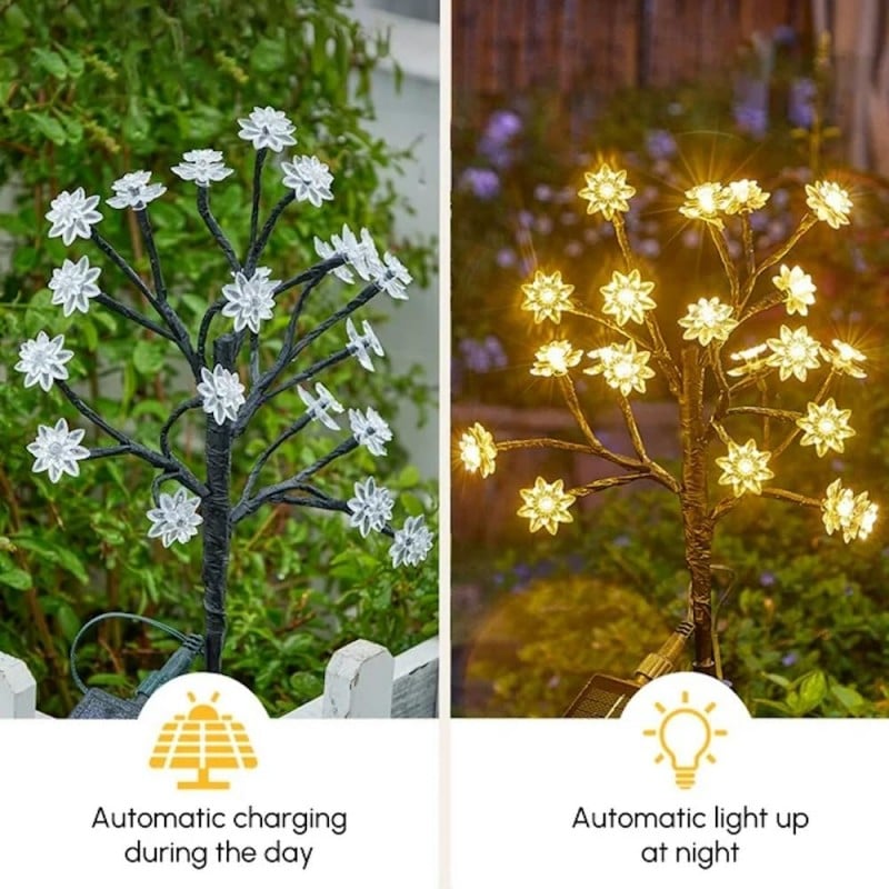 ✨Utendørs vanntette Cherry Blossom Multicolor Solar Garden Lights🎉