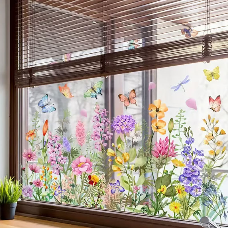 💐Fargerik blomsterbukett vindusklistremerke🖼️(Klipp fritt til etter størrelse)