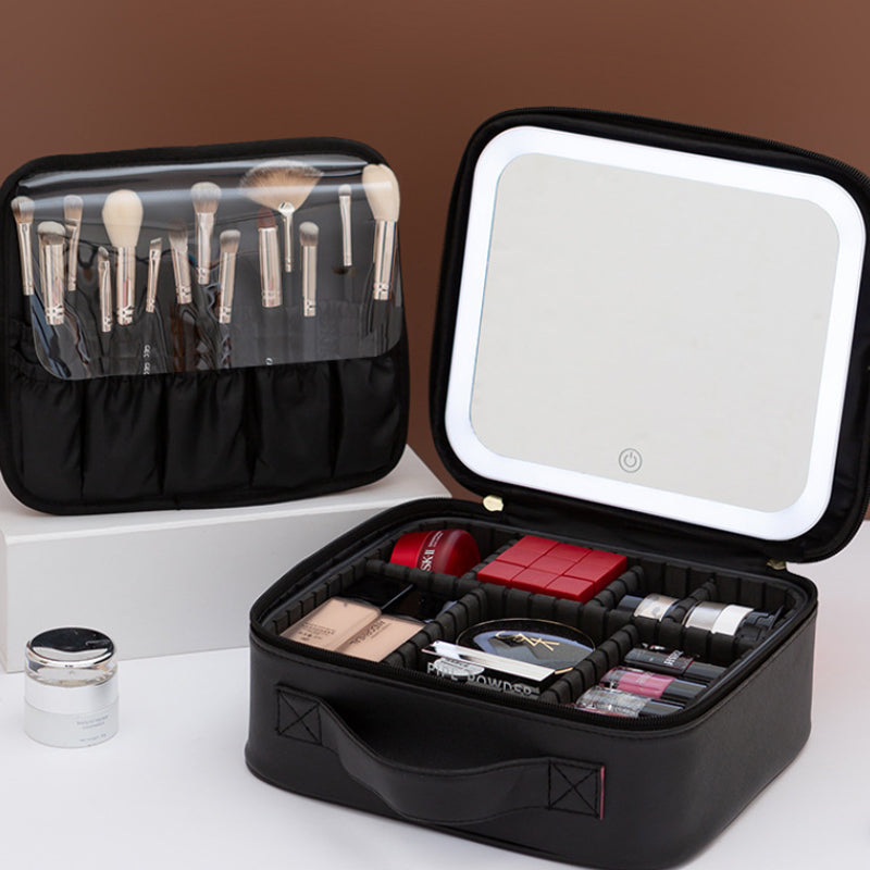 Bærbar kosmetikkveske med stor kapasitet og lys/Portable Large Capacity Cosmetic Bag With Light