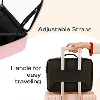 Bærbar kosmetikkveske med stor kapasitet og lys/Portable Large Capacity Cosmetic Bag With Light