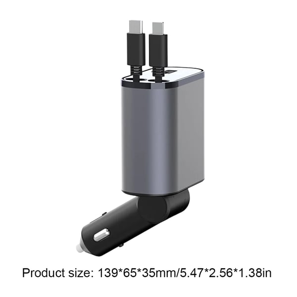 Uttrekkbar hurtiglader for bil/Retractable Car Fast Charger