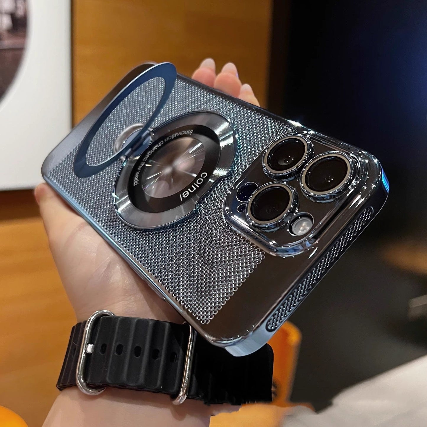 360° roterende telefonveske med stativ, avansert varmespredning og magnetisk ladestøtte