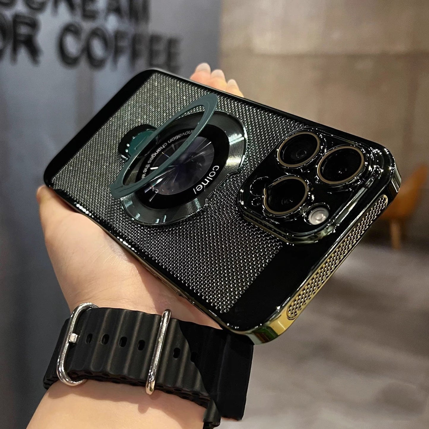 360° roterende telefonveske med stativ, avansert varmespredning og magnetisk ladestøtte