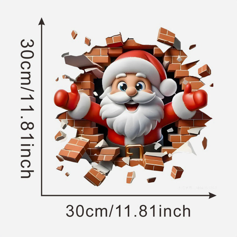 3D Santa Claus Sleigh veggklistremerke