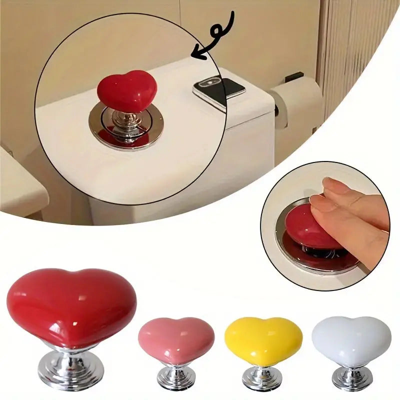 Fargerikt hjerteformet toalettinnføringshjelpemiddel/Love toilet tank press