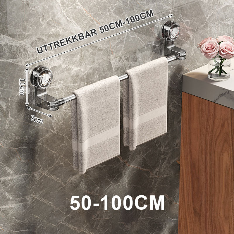 Uttrekkbar sugekopp håndklestang