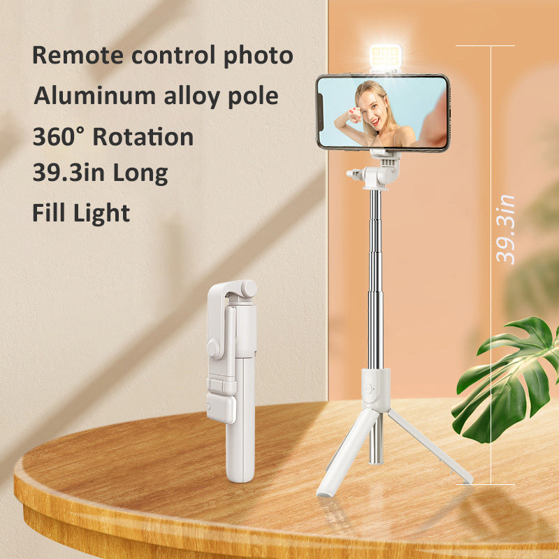 Selfie-stativ med påfyllingslys