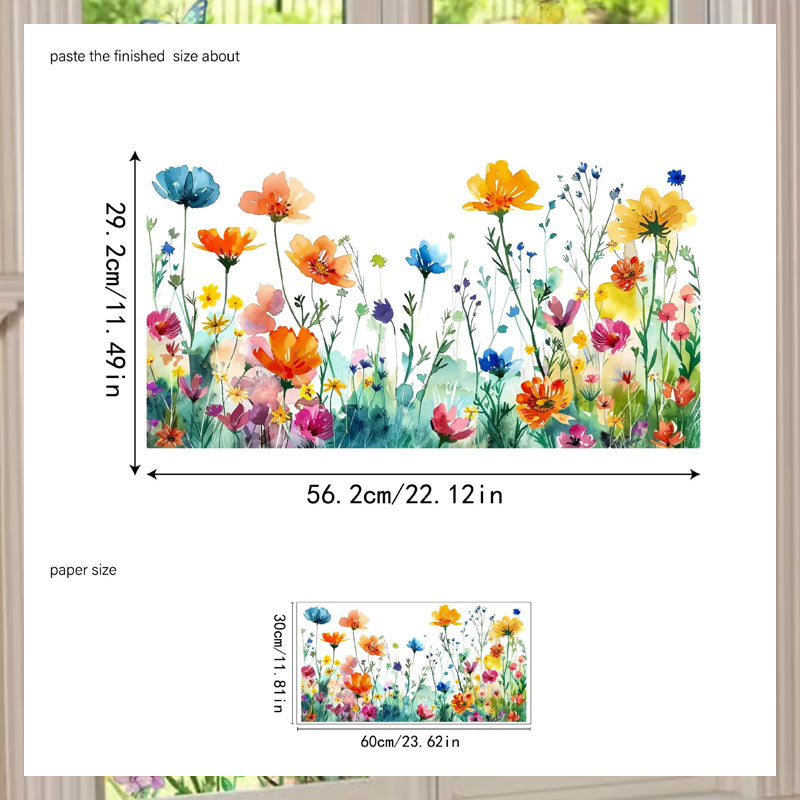 💐Fargerik blomsterbukett vindusklistremerke🖼️(Klipp fritt til etter størrelse)