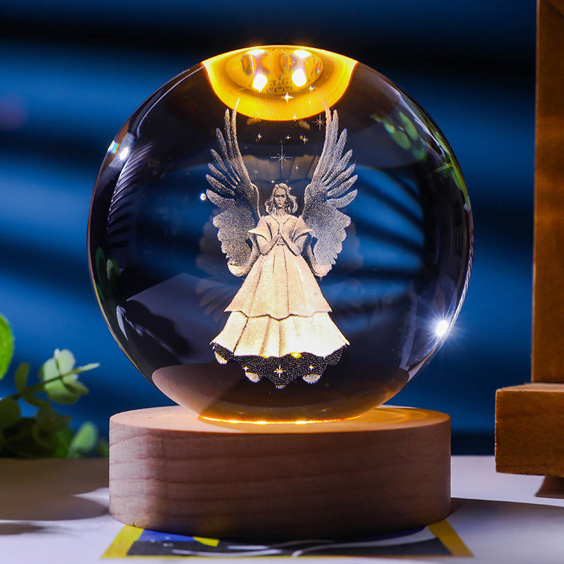 Stjernehimmel 3D mikrolandskap krystallkule/starry sky 3D micro landscape crystal ball