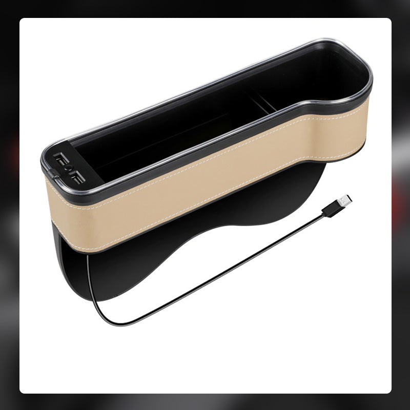 Oppbevaringsboks for bilsete med Led-omgivelseslys/Car Seat Gap Storage Box with LED Ambient Light