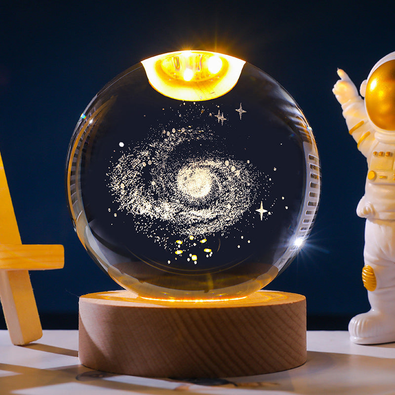 Stjernehimmel 3D mikrolandskap krystallkule/starry sky 3D micro landscape crystal ball