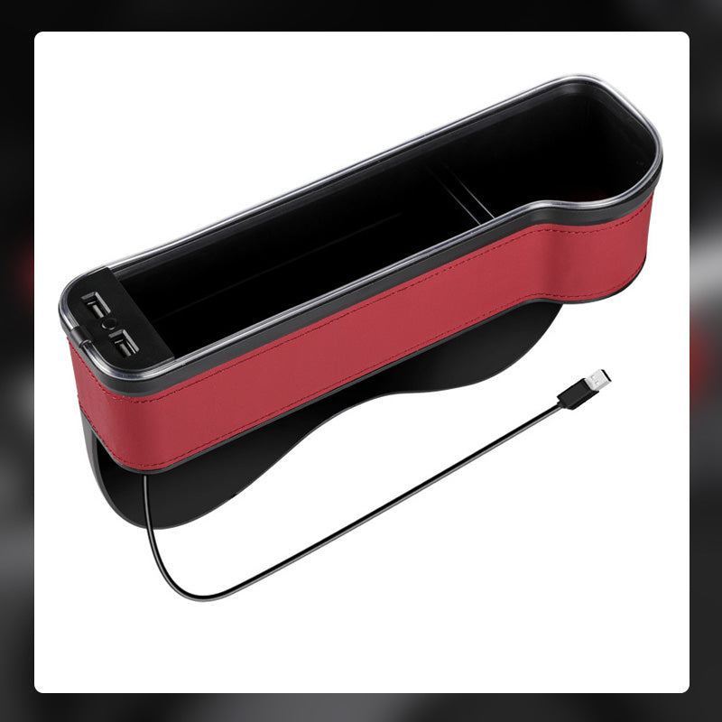 Oppbevaringsboks for bilsete med Led-omgivelseslys/Car Seat Gap Storage Box with LED Ambient Light