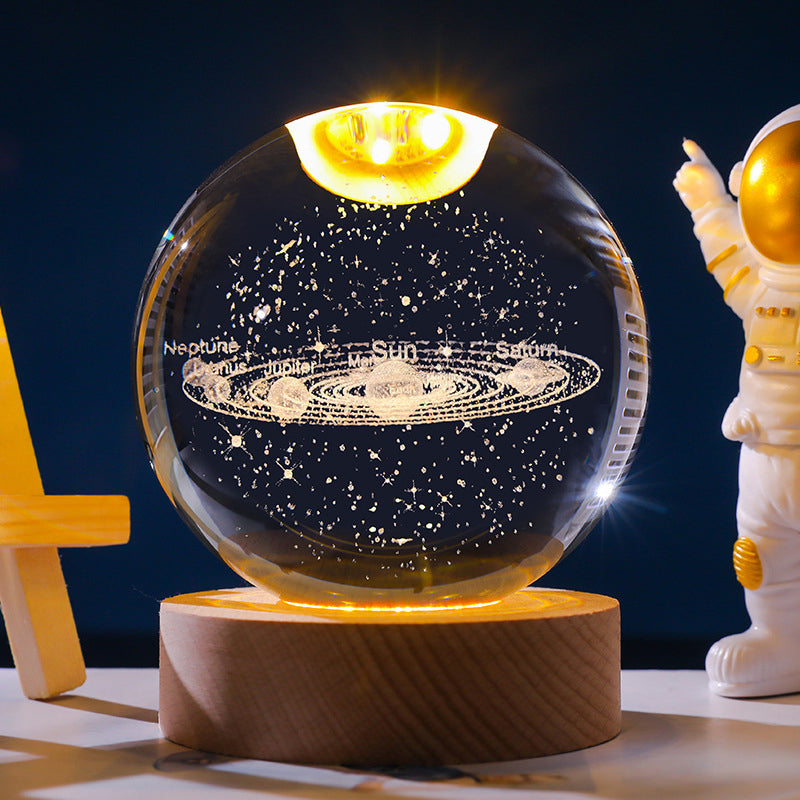 Stjernehimmel 3D mikrolandskap krystallkule/starry sky 3D micro landscape crystal ball