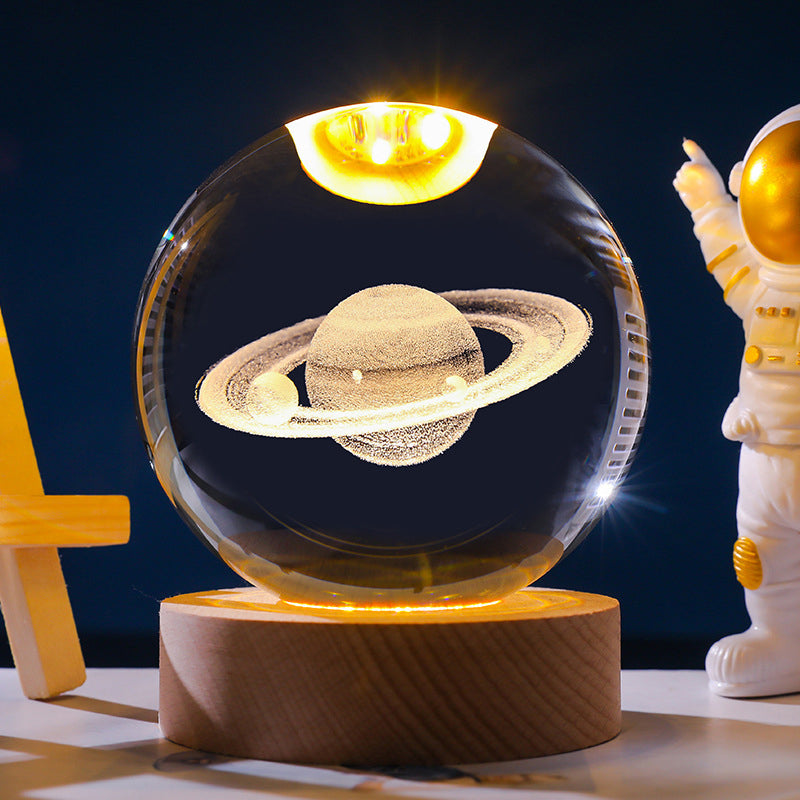 Stjernehimmel 3D mikrolandskap krystallkule/starry sky 3D micro landscape crystal ball