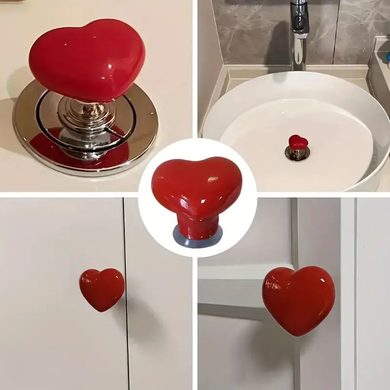 Fargerikt hjerteformet toalettinnføringshjelpemiddel/Love toilet tank press