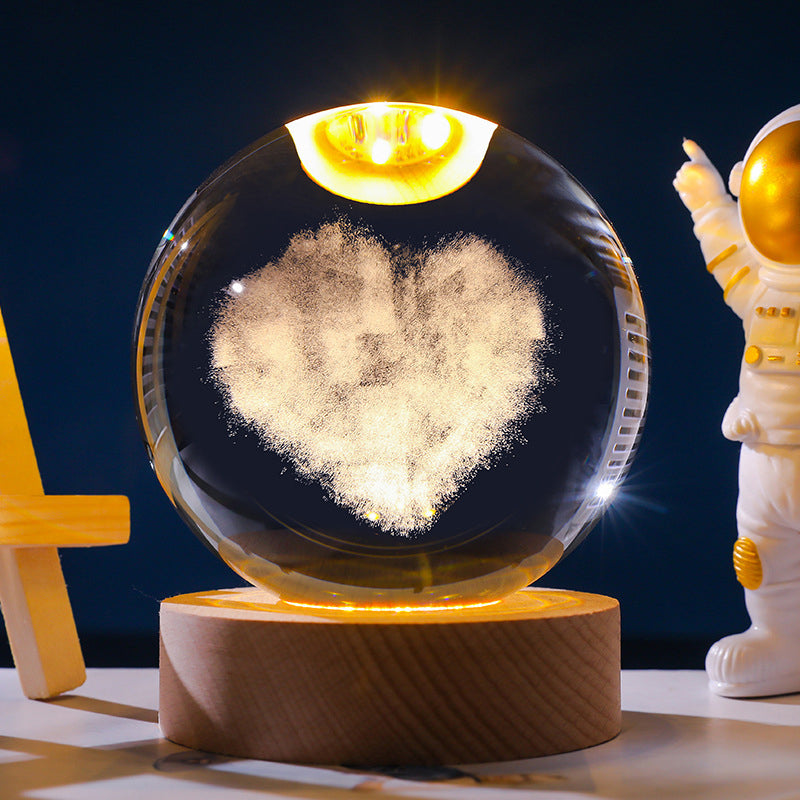 Stjernehimmel 3D mikrolandskap krystallkule/starry sky 3D micro landscape crystal ball