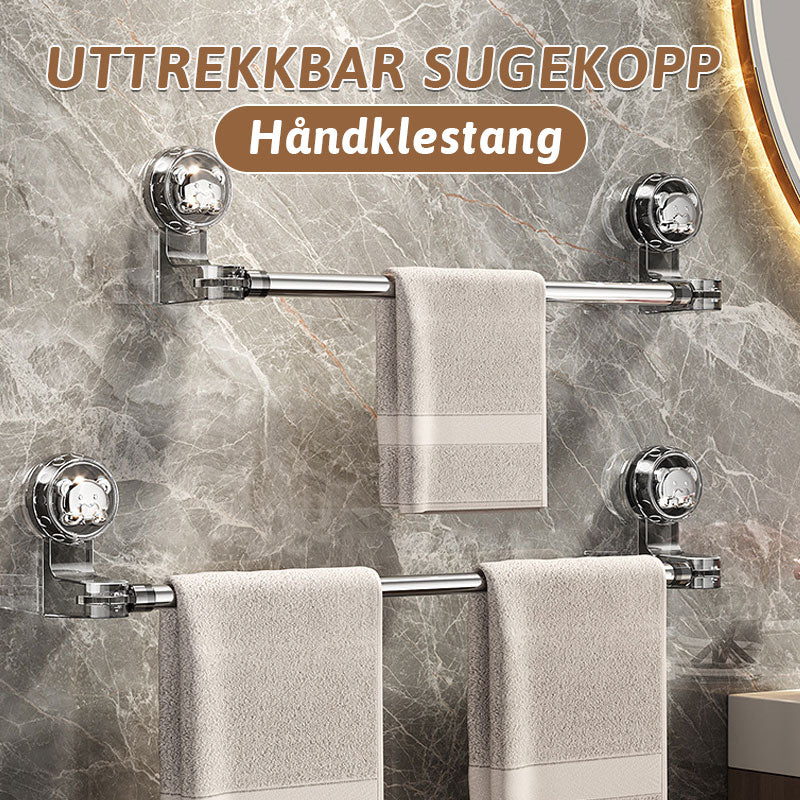 Uttrekkbar sugekopp håndklestang