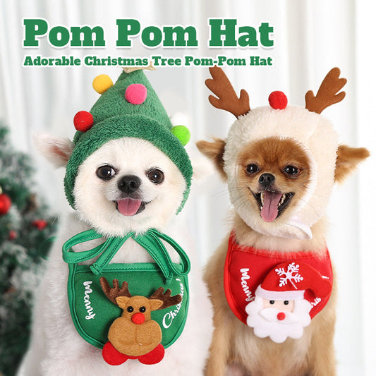 🐶Bedårende lue med pom-pom på juletreet🐱