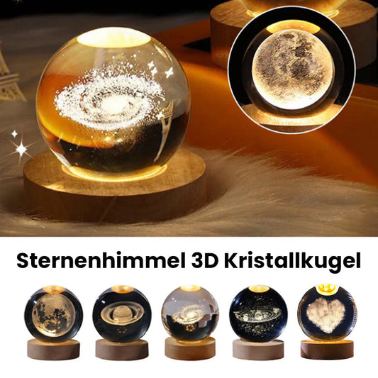 Stjernehimmel 3D mikrolandskap krystallkule/starry sky 3D micro landscape crystal ball