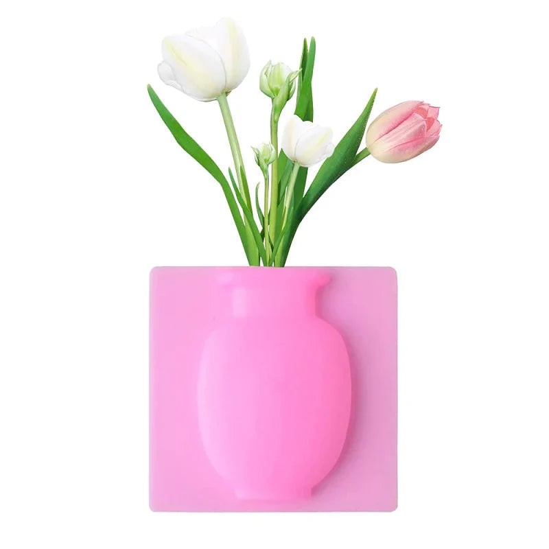 🌹Gjenbrukbar veggmontert vase i silikon