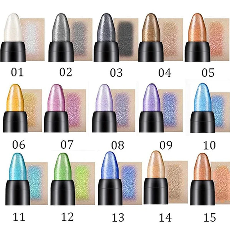 15 farger fluorescerende øyenskyggeblyant vanntett glitterøyenskygge Eyeliner