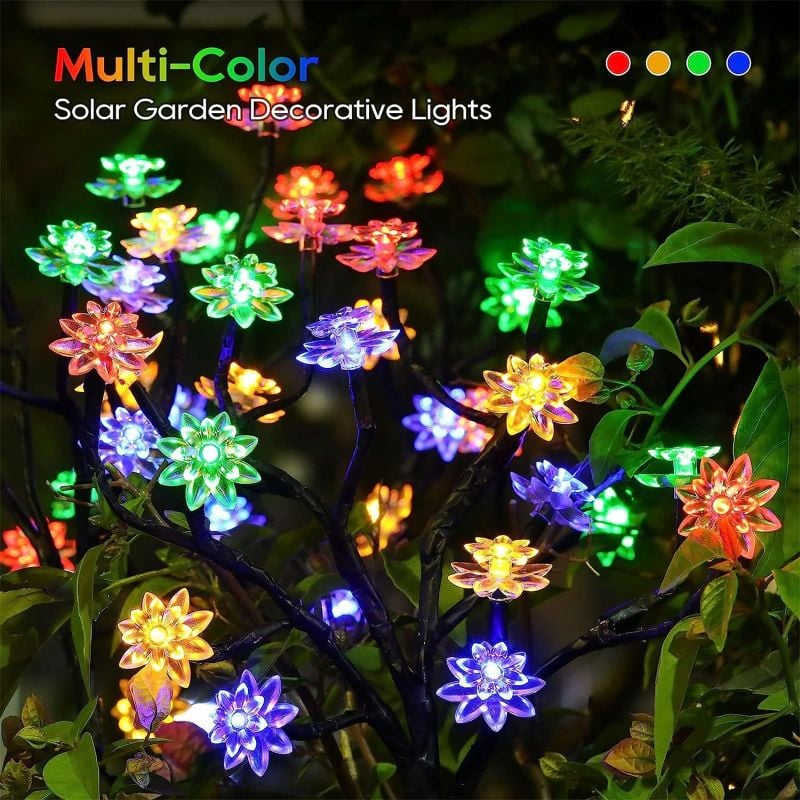 ✨Utendørs vanntette Cherry Blossom Multicolor Solar Garden Lights🎉