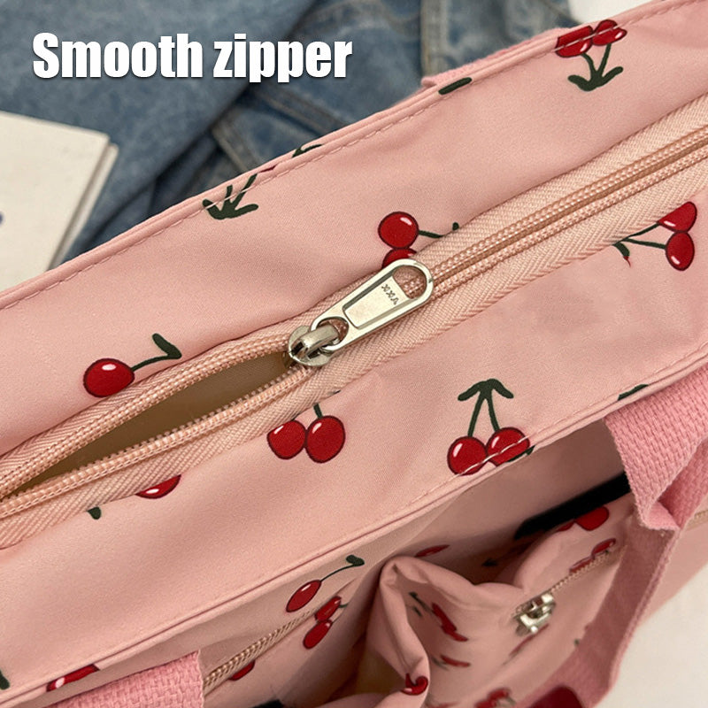 🍒Totebag med kirsebærtrykk