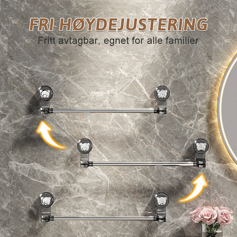 Uttrekkbar sugekopp håndklestang