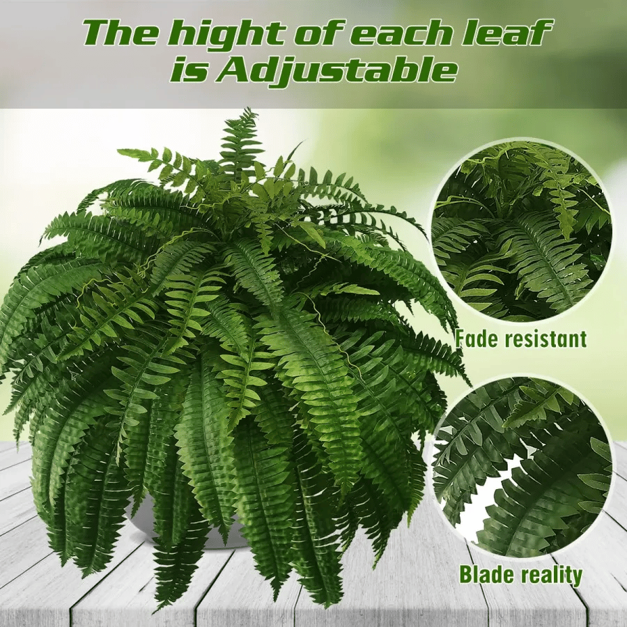 Siste dag 75% avslag - Realistisk UV-bestandig kunstig Boston Fern/Last Day 75% Off - Realistic UV Resistant Artificial Boston Fern