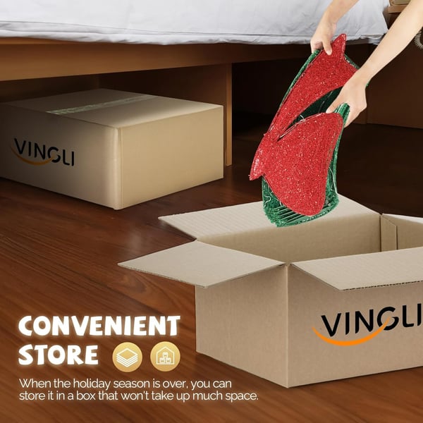 🎀✨ Stor, opplyst julekrans for utendørs bruk