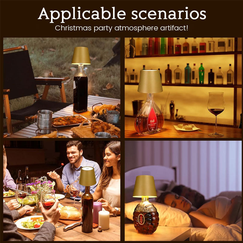 Spiss plug-in oppladbar vinflaskelampe