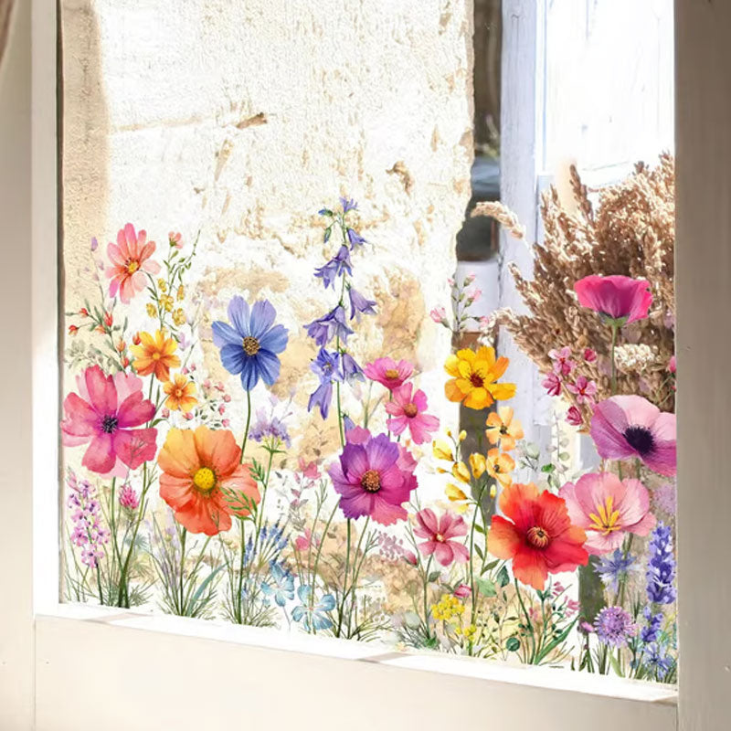 💐Fargerik blomsterbukett vindusklistremerke🖼️(Klipp fritt til etter størrelse)