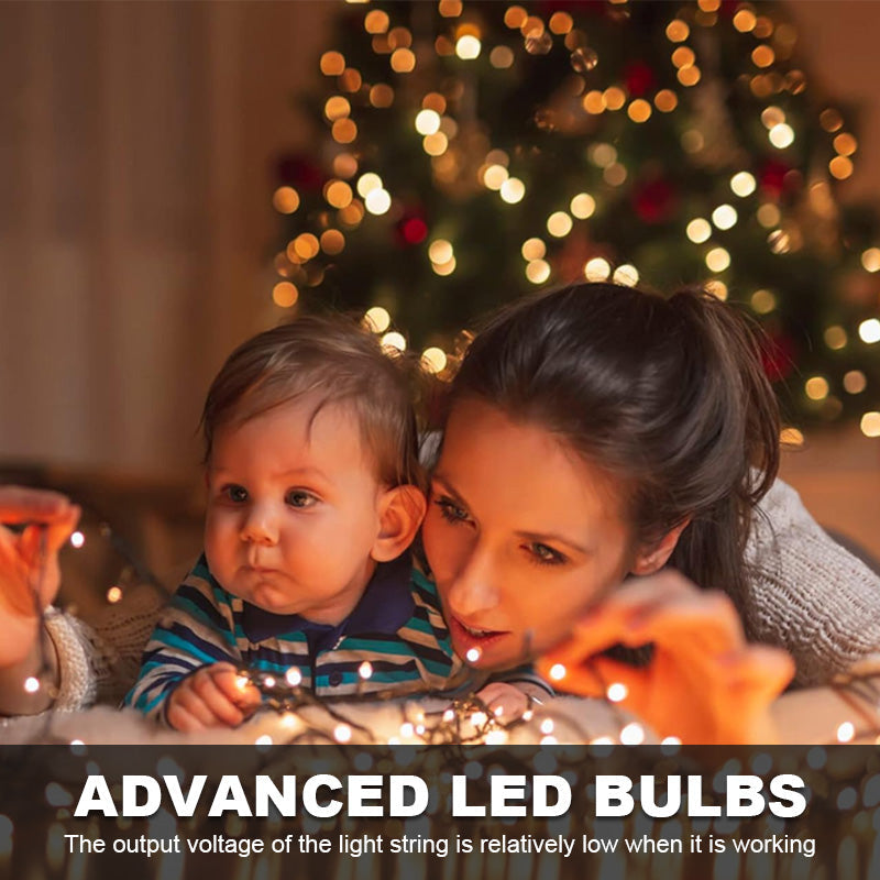 🎄 Led-ring juletrebelysning med fem pigger og stjerne 🎄