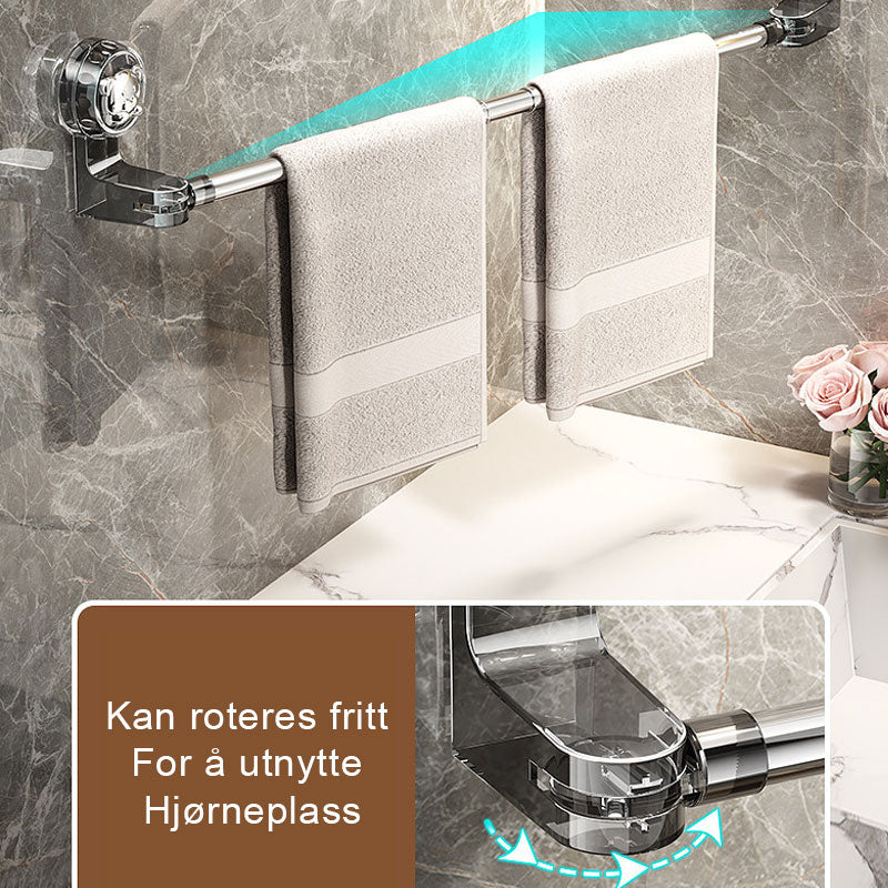 Uttrekkbar sugekopp håndklestang