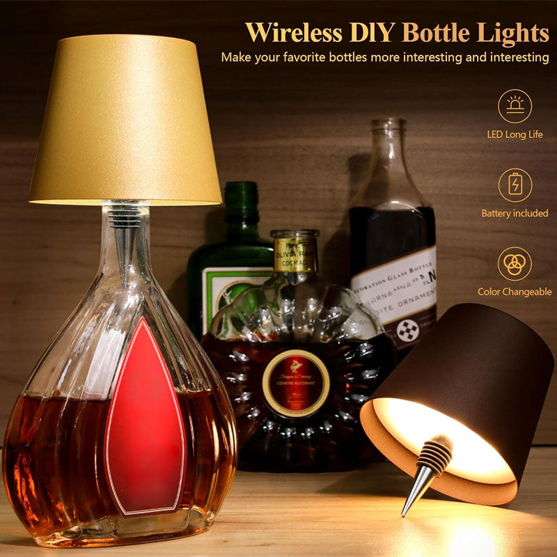 Spiss plug-in oppladbar vinflaskelampe