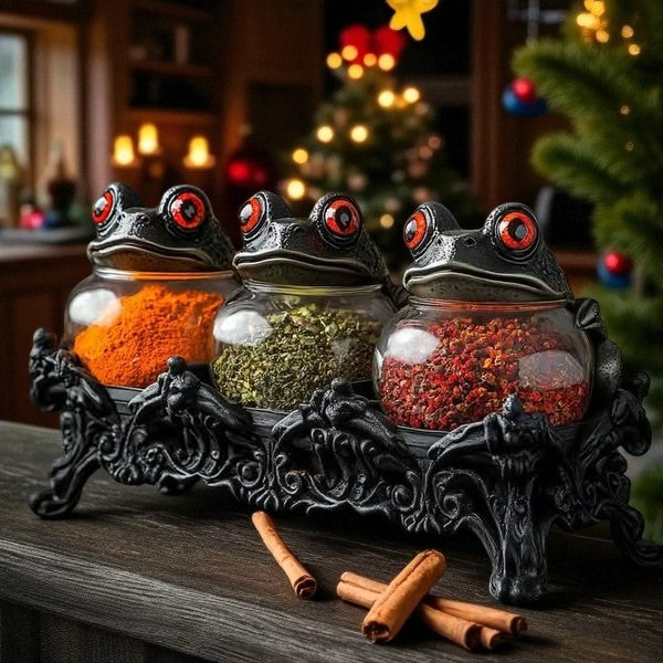 Håndlagde heksefrosk-krydderglass fra apoteket 🐸🧙