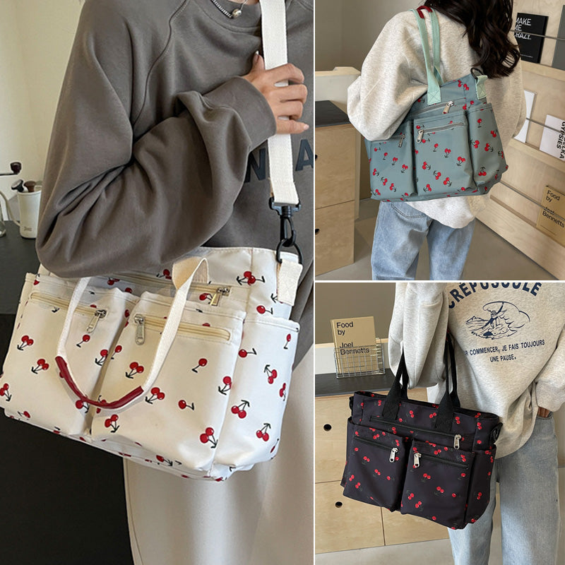🍒Totebag med kirsebærtrykk