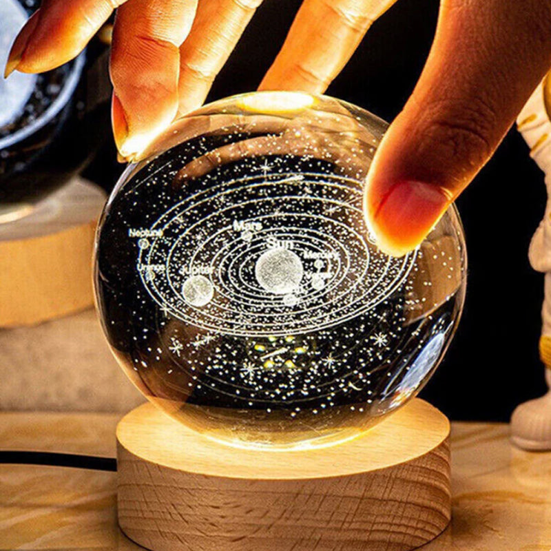 Stjernehimmel 3D mikrolandskap krystallkule/starry sky 3D micro landscape crystal ball