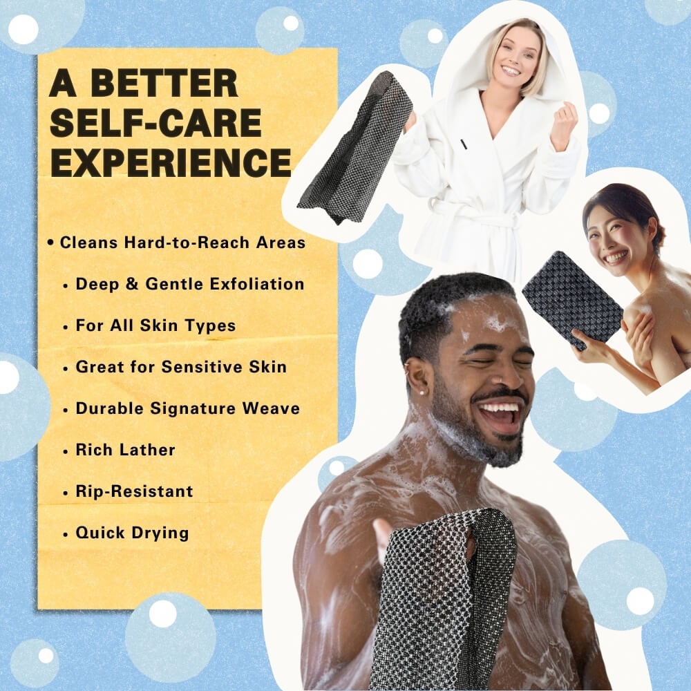 🧼Eksfolierende antibakterielt dusjhåndkle🚿